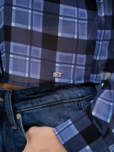 Tommy Jeans koszula damska kolor granatowy relaxed z kołnierzykiem klasycznym DW0DW21452