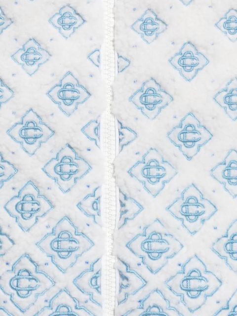 Casablanca monogram zip-up fleece jacket - White