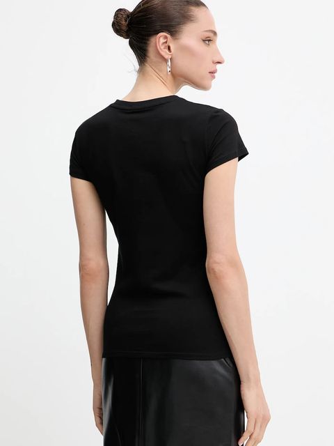 Armani Exchange t-shirt bawełniany damski kolor czarny XW001357 AF10356