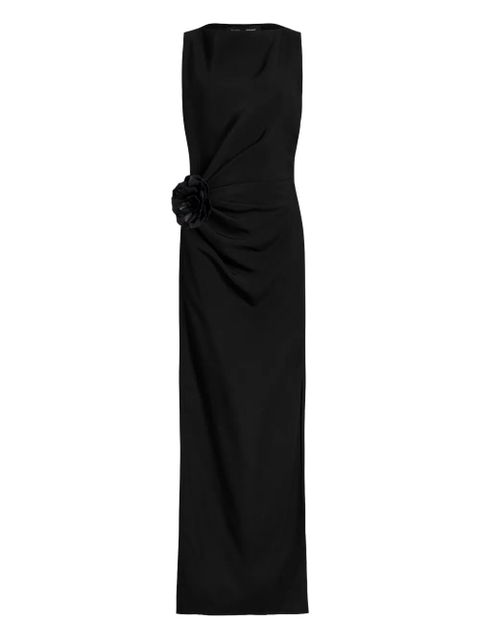 Proenza Schouler flower-embellished draped dress - Black - zdjęcie produktu nr 1