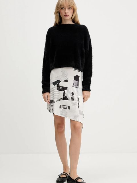 Desigual sukienka i sweter ORIANA kolor beżowy mini rozkloszowana 25WWVK42