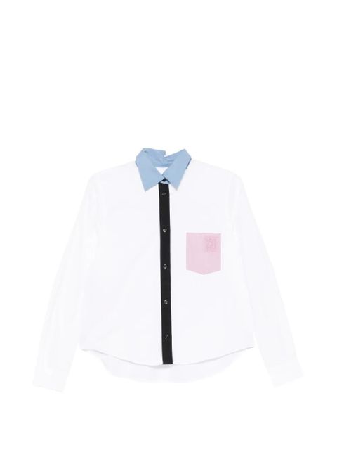 Marni contrast-collar patch-pocket shirt - White - zdjęcie produktu nr 1