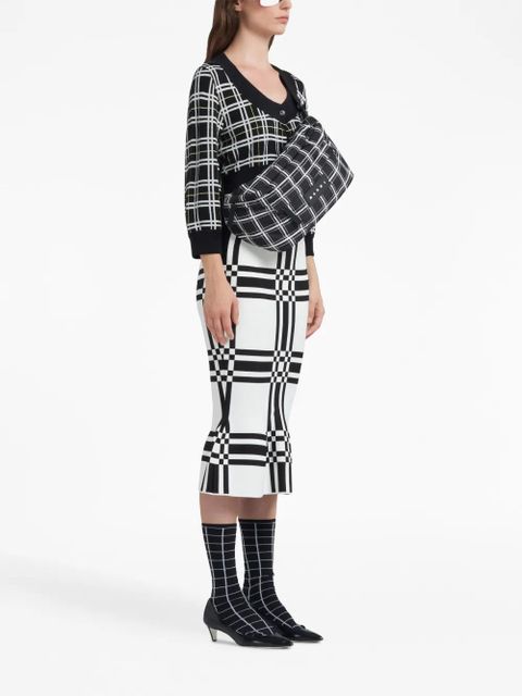 Marni checked cropped cardigan - Black - zdjęcie produktu nr 2