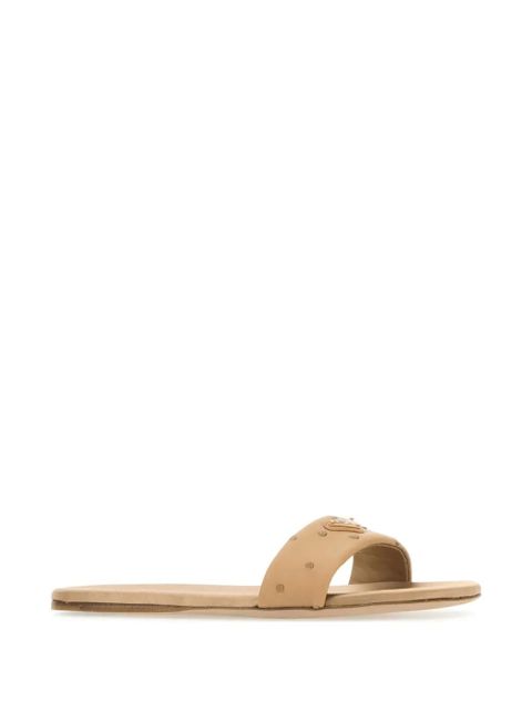 Prada studded leather sandals - Neutrals