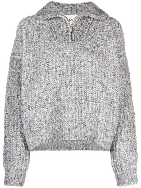 Ba&Sh high-neck knitted jumper - Grey - zdjęcie produktu nr 1