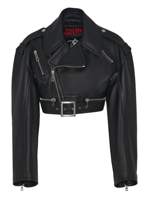 Jean Paul Gaultier Perfecto cropped leather jacket - Black - zdjęcie produktu nr 1