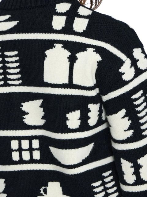 JW Anderson tableware-pattern crew-neck sweater - Black