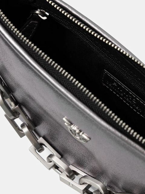 Pinko torebka skórzana Horizontal kolor srebrny 105069 A2O9