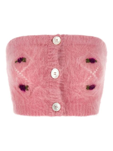 Alessandra Rich embroidered button top - Pink - zdjęcie produktu nr 1