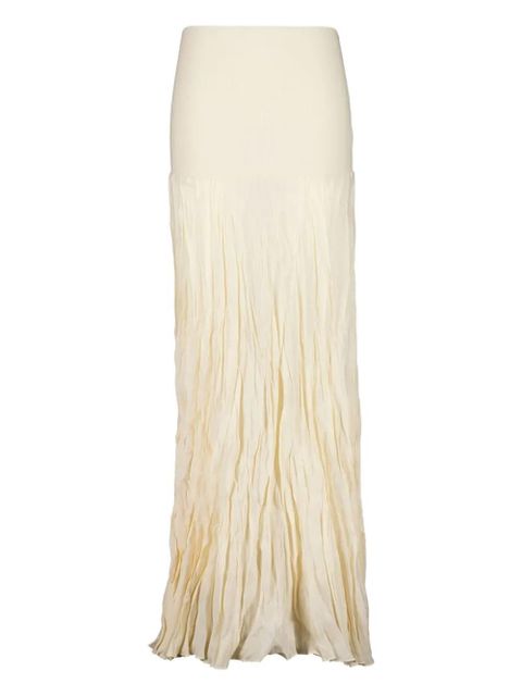 Johanna Ortiz ribbed-waist pleated maxi skirt - White - zdjęcie produktu nr 1