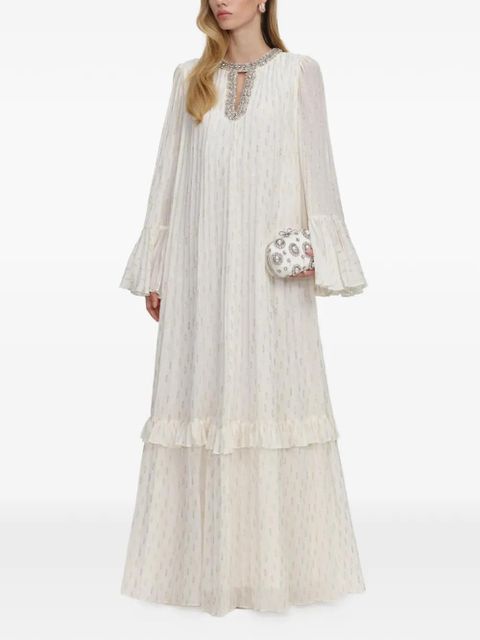 Self-Portrait ruffled maxi dress - White - zdjęcie produktu nr 1