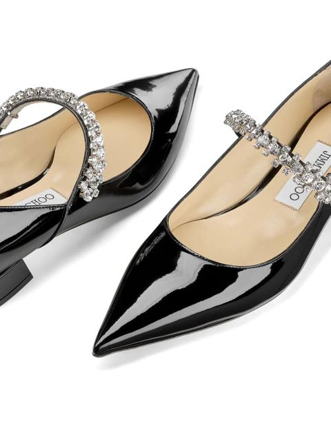 Jimmy Choo Bing leather ballerina shoes - Black