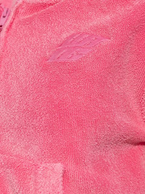 Alexander Wang leaf-embroidered hooded zip-up top - Pink