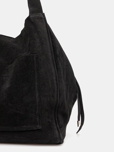 Answear.LAB torebka zamszowa kolor czarny