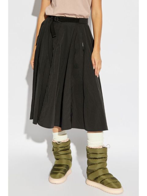 Moncler logo-patch belted-waist skirt - Black