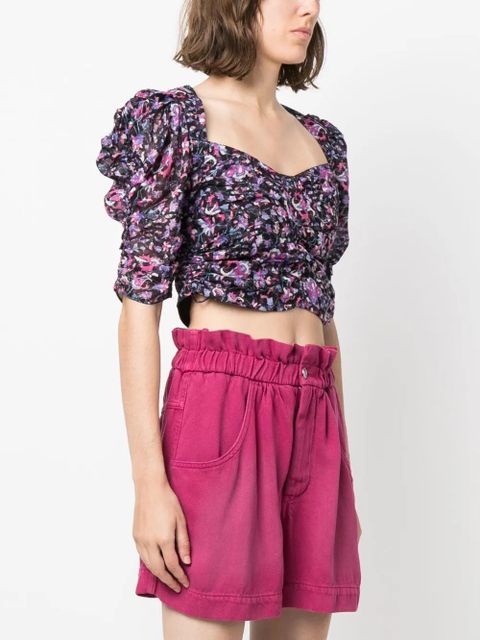 MARANT ÉTOILE Galaor puff-sleeve blouse - Black