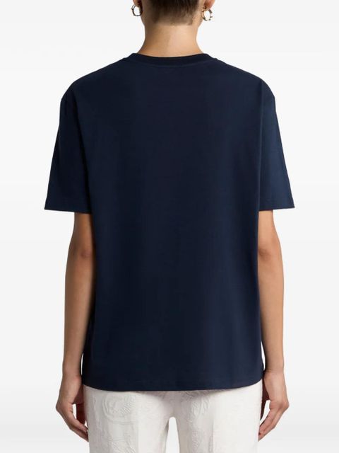 ETRO logo-embroidery T-shirt - Blue