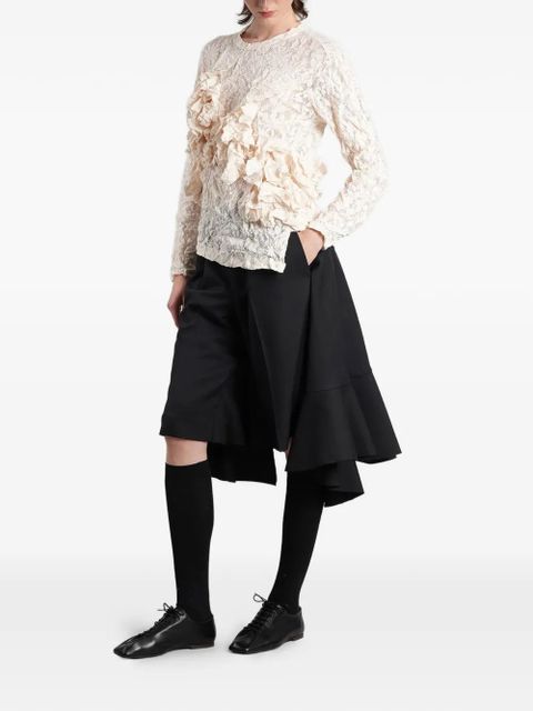 Comme Des Garçons ruffled floral-lace sweater - Neutrals - zdjęcie produktu nr 2