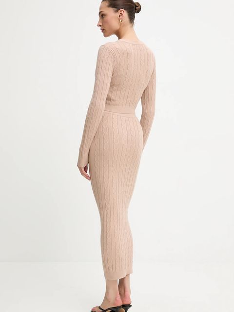 Answear.LAB sweter i spódnica damski kolor beżowy