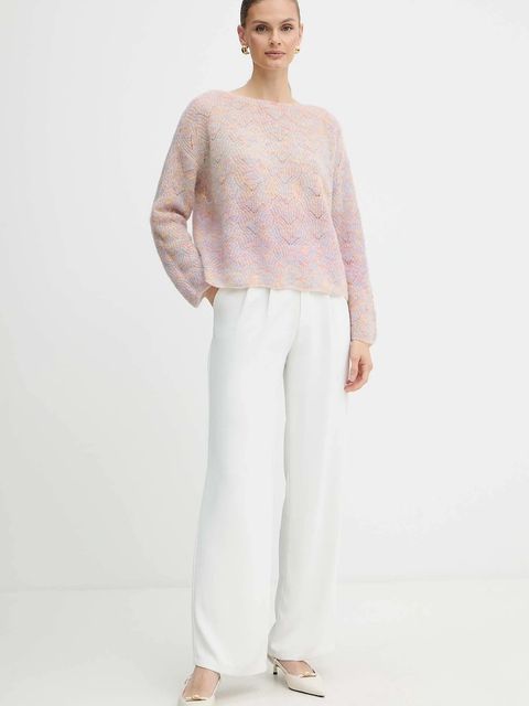 Marella sweter z dodatkiem wełny Emme by Marella damski kolor różowy 2525366282200