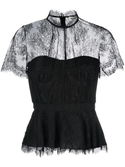 Simkhai lace-embellished corset top - Black - zdjęcie produktu nr 1
