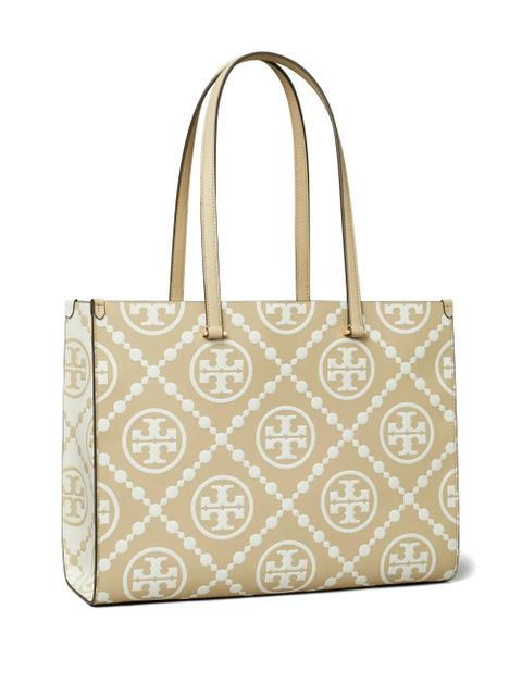 Tory Burch T Monogram-embossed tote bag - Neutrals