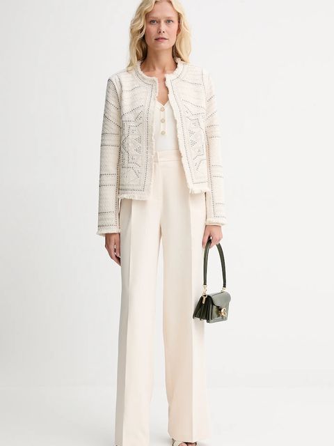 Morgan marynarka kolor beżowy jednorzędowa wzorzysta VCLIKY - zdjęcie produktu nr 2