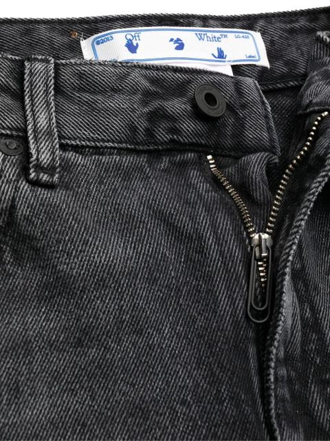 Off-White logo-patch straight-leg jeans - Black