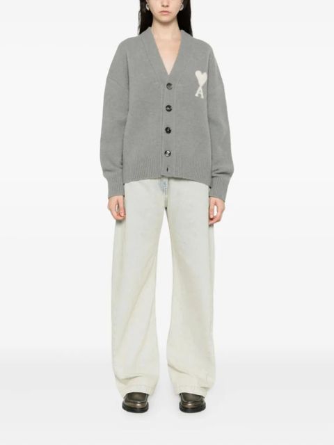 AMI Paris Ami de Coeur button cardigan - Grey