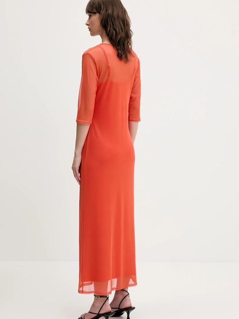 Never Fully Dressed sukienka kolor pomarańczowy maxi prosta NFDDR2111