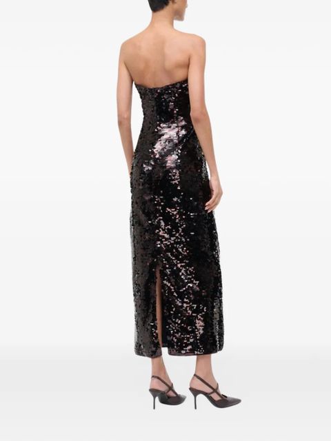 STAUD Cece sequin-embellishment midi dress - Black