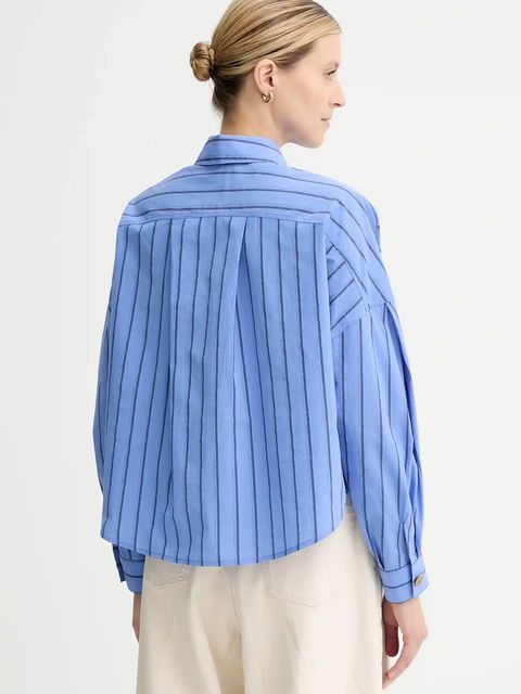 Sessun koszula damska kolor niebieski relaxed z kołnierzykiem klasycznym 25110003 - zdjęcie produktu nr 2