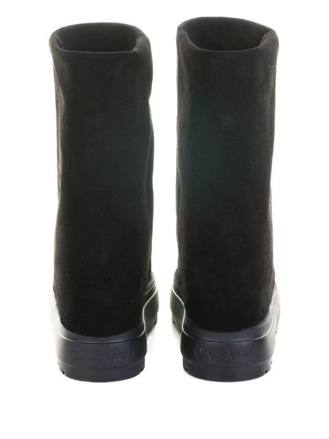 Casadei platform-sole suede boots - Black