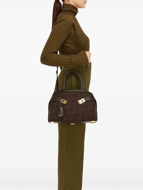 Ferragamo small Hug jacquard handbag - Brown - zdjęcie produktu nr 2