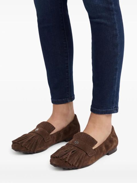 Tory Burch suede tassel ballet flats - Brown