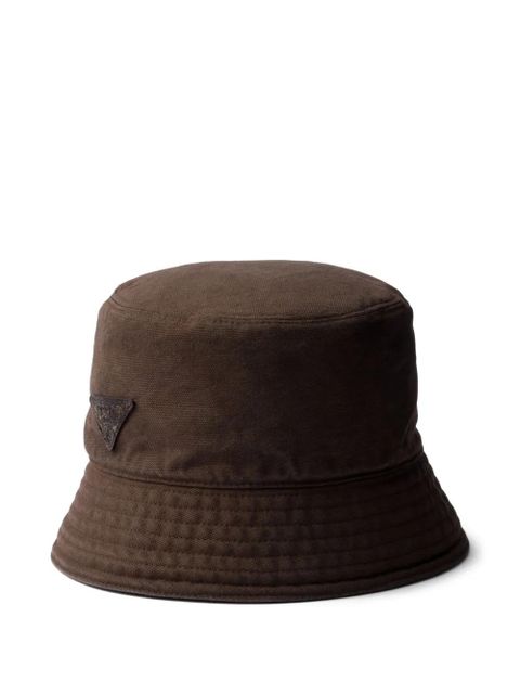 Prada cotton bucket hat - Brown - zdjęcie produktu nr 1
