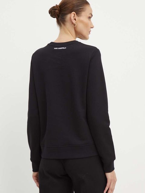 Karl Lagerfeld bluza bawełniana damska kolor czarny z aplikacją 245W1813 - zdjęcie produktu nr 2