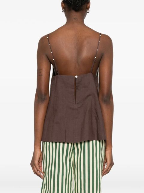 ALEMAIS Leandra floral-embroidered top - Brown