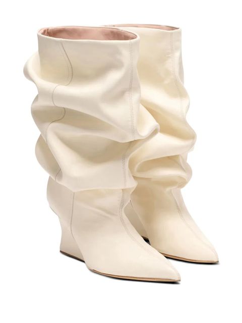Balmain 75mm slouchy wedge ankle boots - White - zdjęcie produktu nr 2