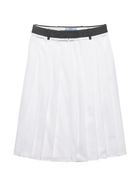 Prada pleated poplin midi skirt - White - zdjęcie produktu nr 1