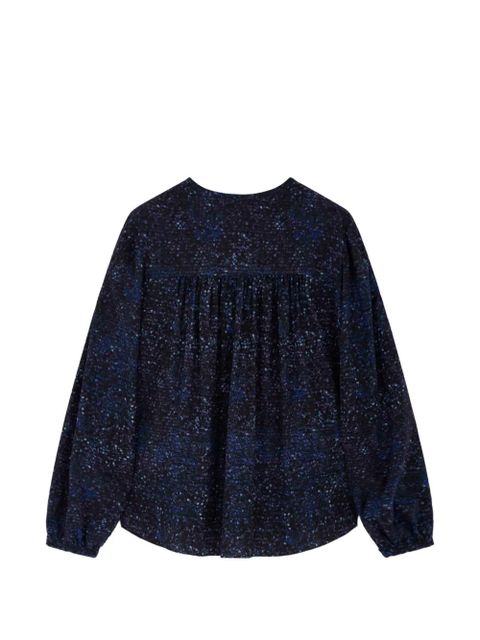 ISABEL MARANT Sally pleated-frill blouse - Blue - zdjęcie produktu nr 2