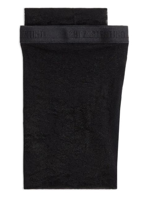 Valentino Garavani floral-lace tights - Black