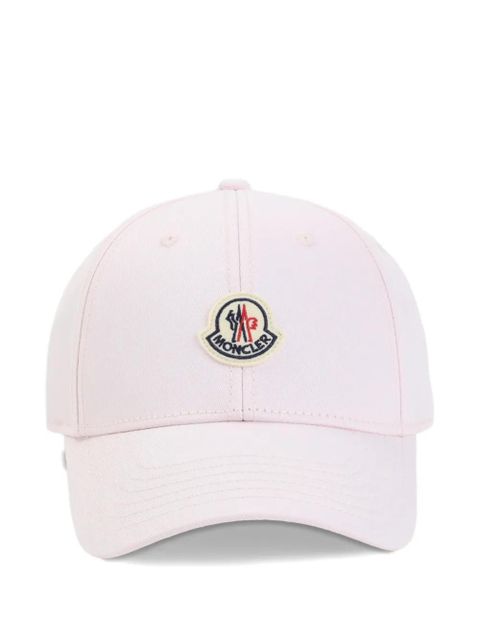 Moncler logo-patch gabardine baseball cap - Pink - zdjęcie produktu nr 1