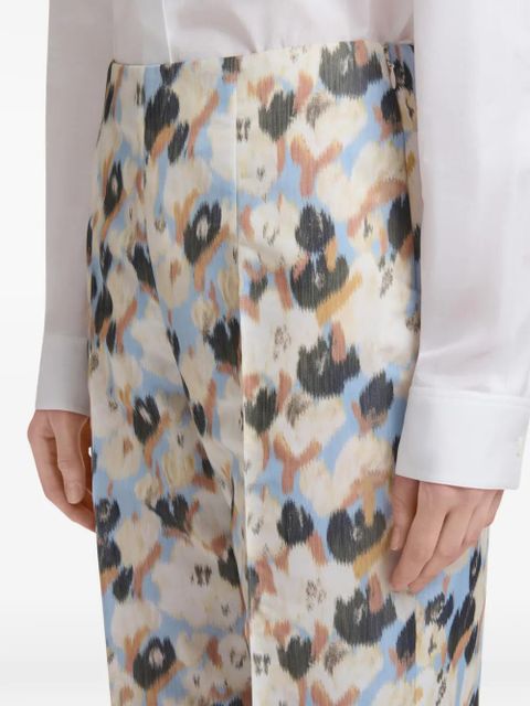 Marni bouquet print tapered trousers - Neutrals