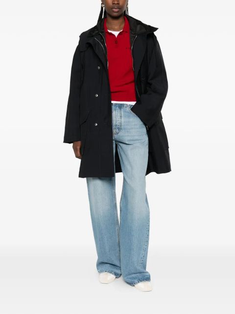 Prada hooded button-fastening coat - Blue - zdjęcie produktu nr 2