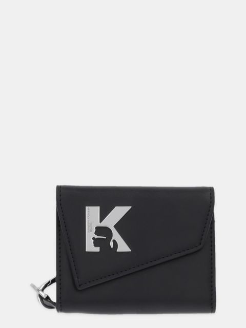 Karl Lagerfeld Jeans portfel skórzany damski kolor czarny A4W30164 - zdjęcie produktu nr 1