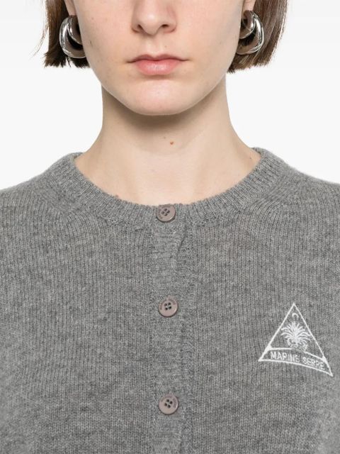 Marine Serre logo-embroidered cardigan - Grey - zdjęcie produktu nr 2