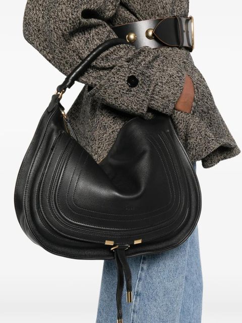 Chloé CHLOE MARCIE SLOUCH LEATHER HOBO BAG - Black - zdjęcie produktu nr 2
