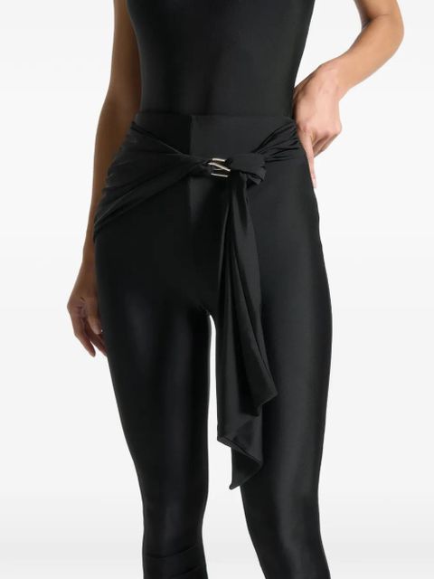 Manière De Voir gathered hardware-detail leggings - Black