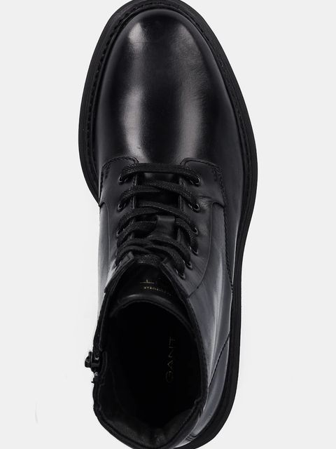 Gant botki skórzane Ivyhill damskie kolor czarny na płaskim obcasie 31531116